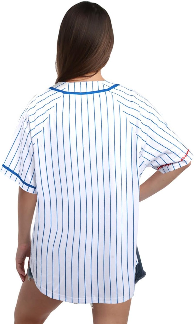BANGELY Hawaiian Shirts Women Ohana Means Family Shirt Hawaiian Hibiscus Tropical Flower Button Down Baseball Jersey Tops - Image 4